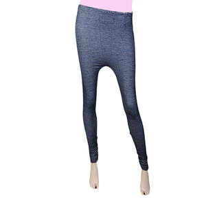Collants en jean à lacets latéraux pour femmes - Bleu - Product Image 2