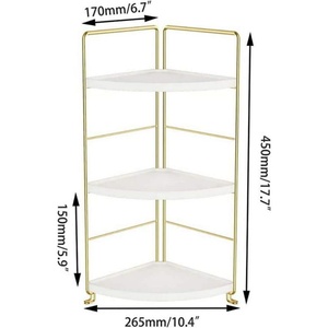 Étagère à épices en marbre et métal poli, parfaite pour le rangement de la cuisine, organisateur de salle de bain, utilisation de cadeaux d'hôtel à 3 niveaux - Product Image 6