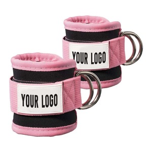 Sangles de cheville personnalisées 2025 avec logo, équipement de gym et de fitness, néoprène et cuir, type haltère, vente en gros, prix bas, boucle de sangle de cheville - Product Image 4