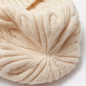 100% bonnet manchette en laine, bonnet d'hiver chaud unisexe doux respirant confortable extensible tricoté bonnet à revers - Product Image 6