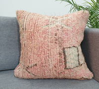Housse de coussin en laine pure berbère, coussin marocain noué à la main, coussin Azilal, décoration intérieure, fabriqué au Maroc