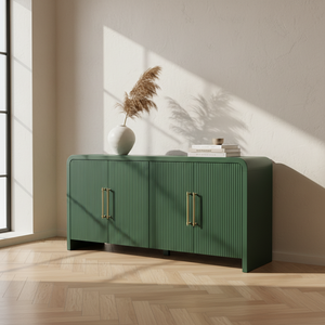 Armoire de salon moderne et écologique avec 4 portes, couleur verte - Product Image 4