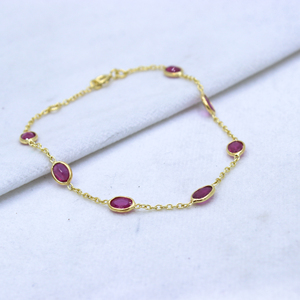 สร้อยอัญมณีทับทิมธรรมชาติทำมือ925ใหม่สำหรับผู้หญิงสร้อยข้อมือบำบัดเงินสเตอร์ลิง - Product Image 2