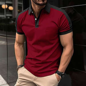 2024 Hotsale hombres 100% algodón lienzo manga corta para Polos Color sólido bordado técnica - Product Image 2
