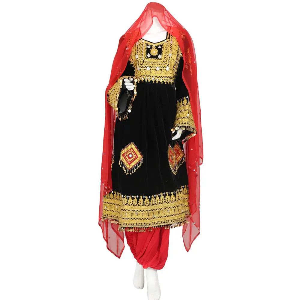 Tüm yeni Banjara kabile etnik vintage kutchi elbise afgan/Pakistan Kutchi parti geleneksel çok renkli elbise Kutchi