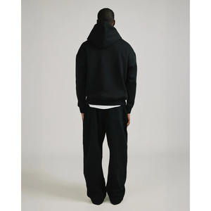 Custom Made High Quality <b>Black</b> Color <b>Men's</b> <b>Hoodie</b> 100% Cotton Pocket Design Screen Printing <b>Plain</b> Pullover <b>Hoodie</b> For <b>Men</b> - Product Image 4