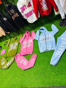 เสื้อฮู้ดซิปสี500gsm แอซิดโอเวอร์ไซส์กางเกงซับเหงื่อใส่ทำงานปักโลโก้พิมพ์ลายสกรีนไซส์ใหญ่พิเศษสีทึบ - Product Image 5