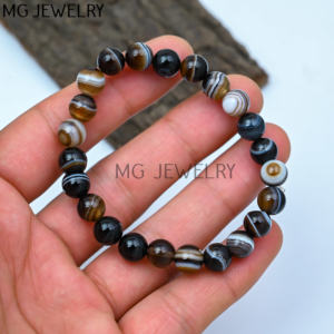 Pulseras de cuentas de Sulemani de 8mm, venta al por mayor, pulseras de cuentas redondas de piedras preciosas de Sulemani, pulseras de cuentas de cristales curativos - Product Image 2