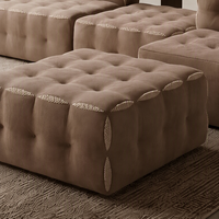 Ensemble de canapés modulaires de luxe capitonnés avec détails de couture, en velours haut de gamme, extensible, en mousse, canapé sectionnel moderne pour appartement, salle de sport, centre commercial