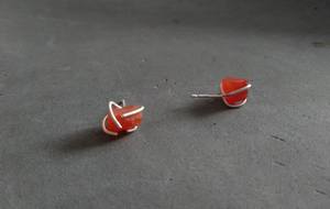 Boucles d'oreilles bohème orange cornaline naturelle clous en argent sterling plaqué or pour les occasions de fête et de cadeau bijoux de pierre de naissance vierge - Product Image 4