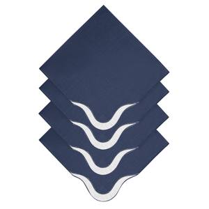 Vente en gros Serviette de table en lin bleu foncé personnalisée Bordure brodée de haute qualité pour les événements hôteliers à domicile - Product Image 1