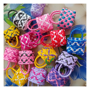 Bolsa de mercado de artesanía de plástico de Vietnam, bolso hecho a mano para marcas de cero residuos, picnics en la playa y fotografía de estilo de vida - Product Image 6