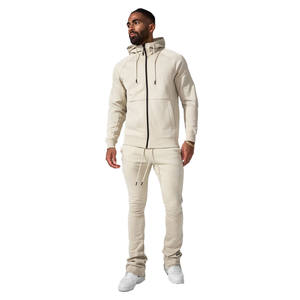 2025 Joggers informales personalizados, pantalones de chándal apilados de algodón, ropa de calle, pantalones de chándal Acampanados para hombres, diseño personalizado - Product Image 2