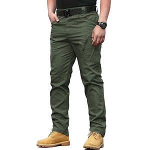 Pantalon multifonctionnel décontracté avec poches pour hommes Pantalon cargo résistant à l'usure hydrofuge pour le travail en plein air la randonnée - Product Image 1