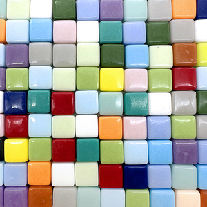 Carreaux de mosaïque en céramique carrés colorés 10x10mm, 200g, 16 couleurs mélangées, modernes, écologiques, résistants à l'eau, finition mate, épaisseur 3,5mm - Product Image 1