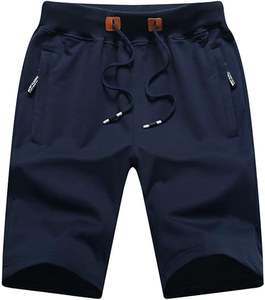 Short décontracté 100% coton pour homme avec taille élastique et poches zippées Motif solide Impression numérique écologique - Product Image 6