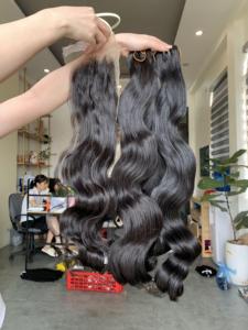 Cabello Natural Vietnamita de Donante, Personalizable en Múltiples Tonos, Rizado Mágico, Rizado Elástico, Rizado con Máquina, Trama Única - Product Image 3