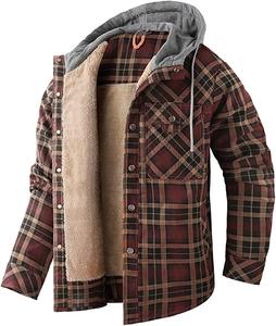 Chemise unie doublée de flanelle polaire Vestes d'automne et d'hiver Chemises pour hommes - Product Image 4