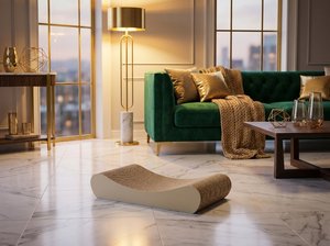 ที่ลับเล็บแมวคุณภาพสูง Amistar Luxury Eco-Friendly สำหรับใช้ในบ้าน ทำจากวัสดุลูกฟูก รุ่น Mona พร้อมแคทนิป ปลอดภัยสำหรับแมวและสุนัข - Product Image 2