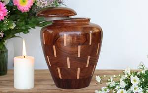 Handmade Wooden Adult Cremation <b>Urns</b> for Human Ashes Joint Personalized Funeral Pet Memorial for <b>dog</b> cat <b>urn</b> - Product Image 6