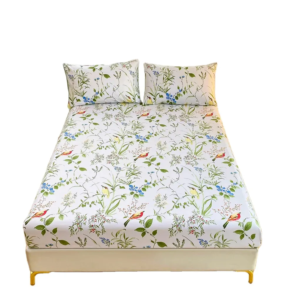Süper yumuşak çarşaf seti çiçek tarzı yatak örtüsü yastık ev tekstili elastik yatak çarşafı yatak kullanımı cepler yatak kapakları