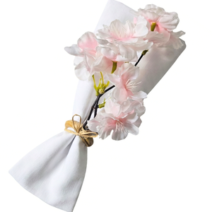 Anillo para Servilletas con Diseño de Flor de Cerezo Blanca, Decoración Floral Hecha a Mano para Bodas, Eventos, Hoteles, Restaurantes, Suministros al por Mayor OEM - Product Image 1