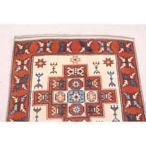 Turkish 2.2x7.6 ft Rug, <b>Runner</b> Vintage Rug, <b>Red</b> Blue Ikat Rug - Product Image 5