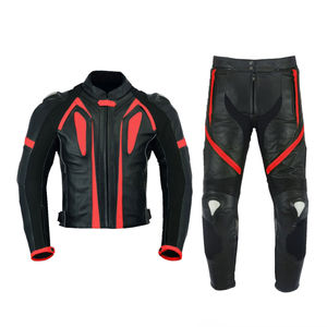 Traje de Motocicleta de Dos Piezas para Hombre, de Cuero Estampado, Impermeable, Transpirable, de Manga Larga, Protección Superior, Colores Personalizables - Product Image 1