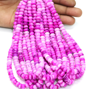 Magnifiques perles d'opale de forme ronde lisse, teintes de rose foncé et de violet, 6-9 mm, perles d'opale rose et violette lisses, qualité AAA - Product Image 2