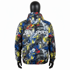 Chaqueta cortavientos de poliéster de alta calidad, estilo Streetwear con estampado gráfico con chaqueta cortavientos bordada con logotipo personalizado para hombre - Product Image 2