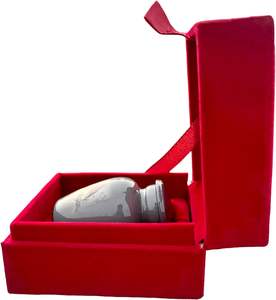 Urna decorativa gris para cenizas con caja de terciopelo rojo Urna de embalsamamiento de pájaros para cenizas humanas con mango Cenicero de madera para cenizas - Product Image 5