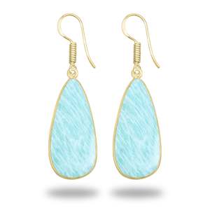 Women's Earring High End Natural amazonite Earring Gemstone Birthstone Christmas Handmade Jewelry Silver plated brass Earring - Product Image 2