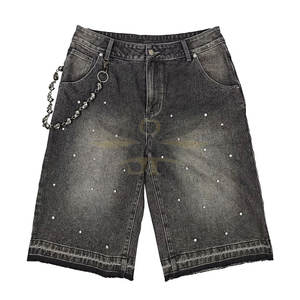 Offre Spéciale coton fait léger strass Shorts respirant coupe ample meilleure vente strass Shorts - Product Image 1
