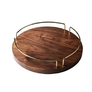 Venta caliente estilo de lujo bandeja de servicio de madera forma personalizada tamaño mango de Metal cocina fiesta en casa color personalizado - Product Image 3
