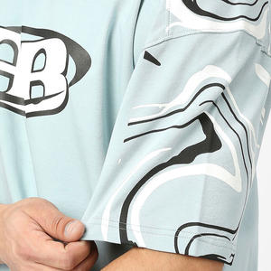 Conjunto de Shorts de Verano para Hombre, Estilo Casual, Poliéster/Algodón, con Logotipo Personalizado, Camiseta de Cuello Redondo, Shorts con Cordón, Tejido de Punto - Product Image 5