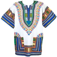 Оптовая продажа, модная африканская традиционная одежда, африканская рубашка, платье для женщин, модная африканская Дашики унисекс из 100% хлопка с принтом
