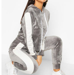 2025, chándal con logotipo personalizado para mujer, pantalones de chándal de algodón, ropa de calle, Sudadera con cremallera y pantalones para correr - Product Image 3