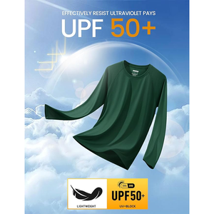 เสื้อยืดกีฬาแขนยาวสำหรับผู้ชายเสื้อวิ่งออกกำลังกายผ้าไมโครไฟเบอร์คุณภาพดีแห้งเร็วน้ำหนักเบา - Product Image 3