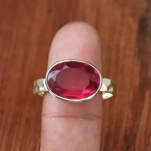 แหวนพลอยอัญมณีสีเงิน925สไตล์โบฮีเมียนทรงวงรีสำหรับตัดรูปวงรีของขวัญวันครบรอบศาสนาคริสเตียนแหวนพลอยทับทิม - Product Image 2