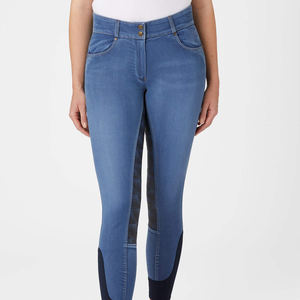 New Premium Design Equestrian Clothing Custom Manufacturing on Technical Denim Pants Horse Riding Breeches With Full <b>Seat</b> Grip - Product Image 5