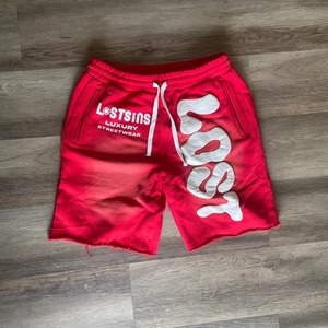 Custom French Terry Gym Shorts Heavyweight 100% Algodón Serigrafía Streetwear Vintage Sun Faded Acid Wash Shorts para hombres - Product Image 3