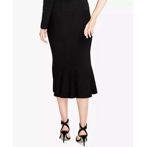 Falda midi jacquard cómoda para mujer Rachel Roy, talla XS, en negro, silueta lápiz - Product Image 2
