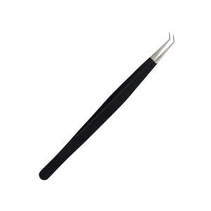 Pinzas Profesionales para Pestañas con Punta Fina, Marca Privada, Acero Inoxidable de Alta Precisión, Mango Recubierto de Negro - Product Image 2