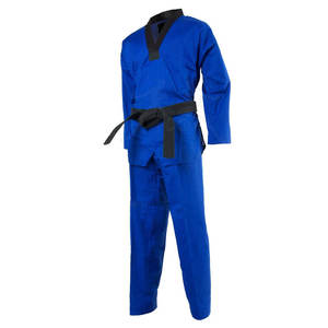 ชุดเทควันโดสีพื้นแบบเรียบของผู้ชายชุดเทควันโดศิลปะการต่อสู้โลโก้ตามสั่ง - Product Image 4