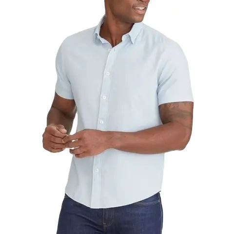 2024 yeni moda erkek gömleği kısa kollu yaz sezonu % 100% pamuk en çok satan ihracat odaklı kalite özel tasarım