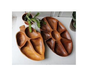 Assiette de service en bois au design merveilleux avec 2 cuillères Assiette de service aux dates en forme de taille personnalisée pour les meilleures ventes - Product Image 3