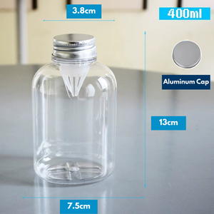 Bouteille de thé à infusion froide en plastique PET de haute qualité avec bouchon en aluminium et trou de paille Tailles de 400ml et 500ml en stock - Product Image 5