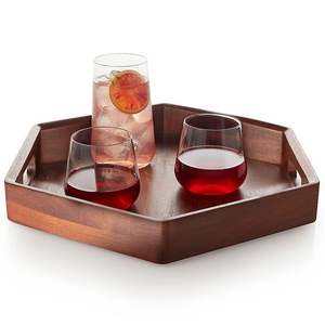 Plato de bambú de madera de Acacia Natural 100%, plato para servir comida dividida de forma redonda de calidad Premium, bandeja para fiestas, bandeja para servir de alta calidad - Product Image 4