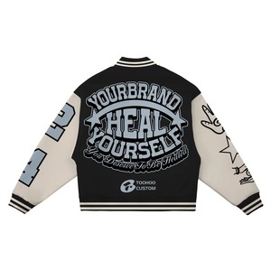 Chaqueta Universitaria de Lana para Hombre, Personalizada, de Alta Calidad, ODM OEM, Estilo Urbano, Mangas Completas, Cuello en V, con Logotipo - Product Image 5