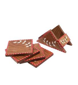 Custom Acacia square <b>Black</b> Round Wood Pallet <b>Coasters</b> Printed Manufacturer Wooden <b>coaster</b> Set at Star Crafts India - Product Image 4